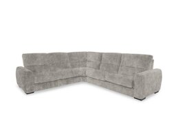 Flex Fabric Large Right Hand Facing Corner Sofa Bed with Storage Arm - Grey