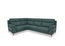 World of Leather - Eclipse Small Leather Left Hand Facing Corner Sofa - Lake Green