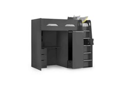 Bjorn High Sleeper with Desk and Storage - Anthracite