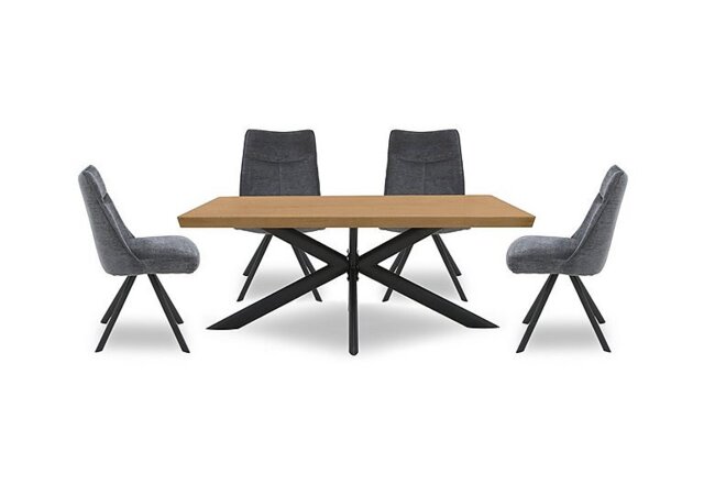 Bodahl - Athena 160cm Compact Soft Edge Dining Table and 4 Swivel Chairs