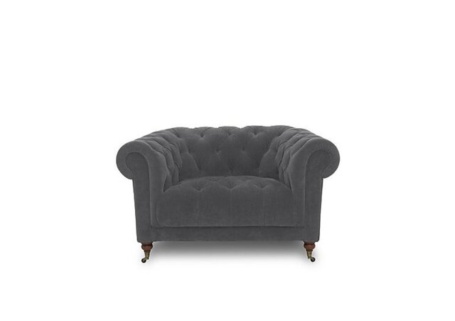 Columbus Fabric Armchair with Castors - Manhattan Charcoal