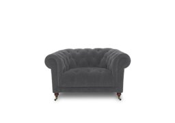Columbus Fabric Armchair with Castors - Manhattan Charcoal
