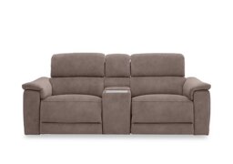 Genius Fabric 2 Seater Power Recliner Media Sofa with Power Headrest, Power Lumbar and Heated Seats - Marble Charcoal Grey