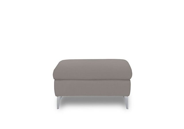 Vino Leather Large Footstool - Lead Grey