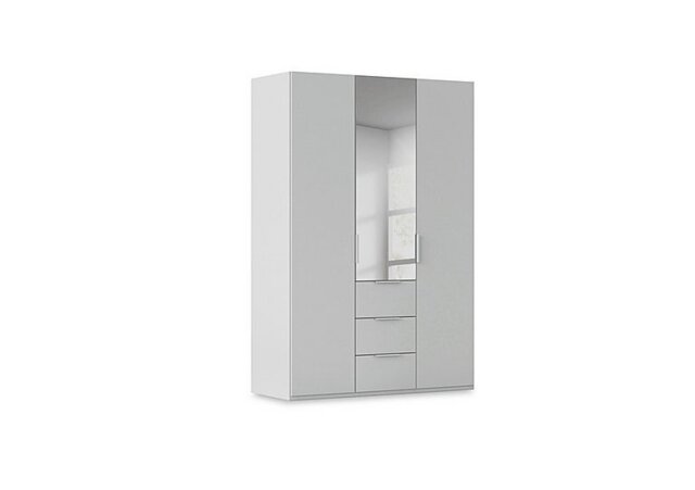 Rauch - Haven 151cm 3 Door Combi Décor Wardrobe with 2 Décor Doors and 1 Mirror Door - Silk Grey/Silk Grey Front