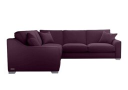 The Lounge Co. - Isobel Small Fabric Left Hand Facing Corner Fibre Fill Sofa - Frosted Grape with Chrome Feet