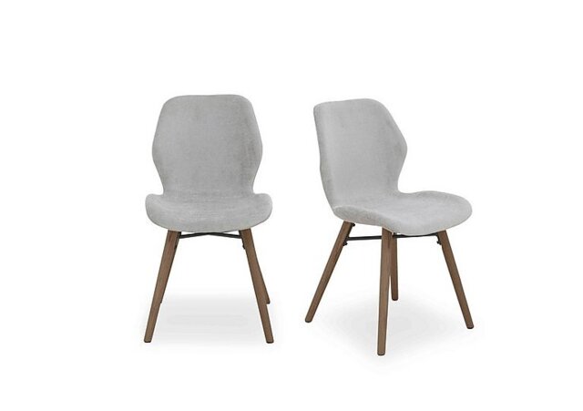 Stockholm Pair of Upholstered Dining Chairs - Dark Oak