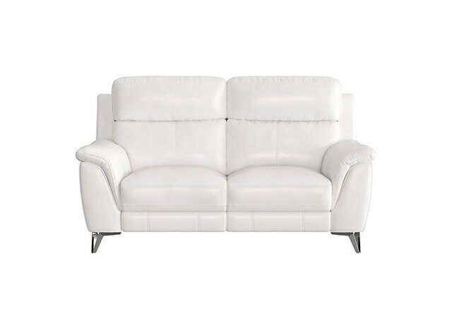 Contempo 2 Seater BV Leather Power Recliner Sofa - BV Star White