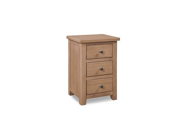 Grace Oak 3 Drawer Bedside Cabinet