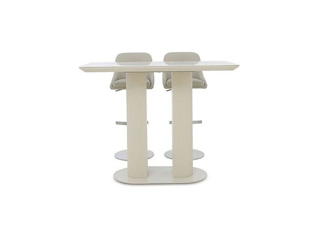 Avorio 130cm Table and 2 Swivel Bar Stools Set