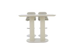 Avorio 130cm Table and 2 Swivel Bar Stools Set