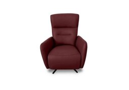 World of Leather - Designer Chair Collection Le Mans NC Leather Dual Power Recliner Swivel Chair - NC Deep Red