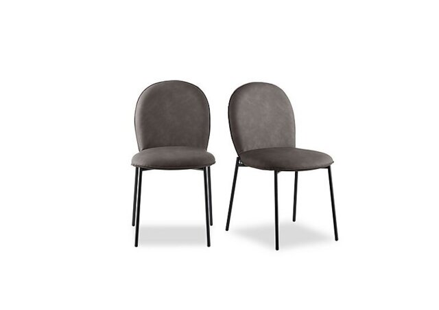 Connubia - Riley Pair of Mid Black Metal Leg Dining Chairs