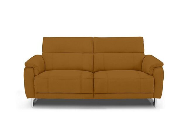 Moet 3 Seater Fabric Power Recliner Sofa with Telescopic Headrests - Opulence Saffron - Sofas and Armchairs - In Time for Christmas