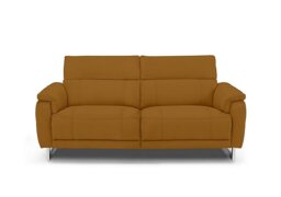 Moet 3 Seater Fabric Power Recliner Sofa with Telescopic Headrests - Opulence Saffron
