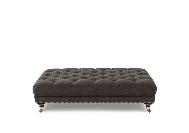 At The Helm - Wallace Fabric Rectangular Footstool with Castors - Brindle