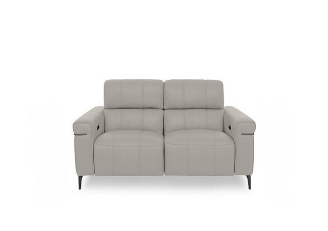 World of Leather - Homestage NC Leather 2 Seater Power Recliner Sofa with Power Headrests - Feather