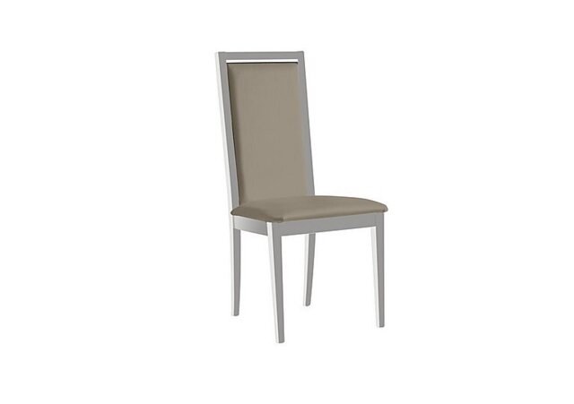 Palazzo Roma Dining Chair in Glossy White - Aquos Taupe