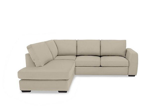 Dinky Leather Left Hand Facing Corner Chaise End Sofa - Oyster Cat - Sofas and Armchairs - In Time for Christmas