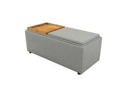 G Plan - Fabric Storage Bench Tray Stool - Stingray Charcoal