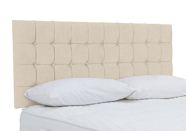 Highgrove - Dice Strutted Headboard - Double - Plush Ecru