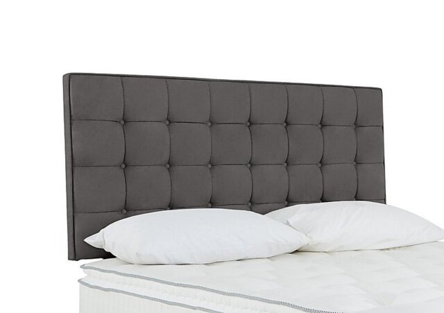 Sleepeezee - Bowmore Strutted Headboard - Small Double - Plush Dark Grey