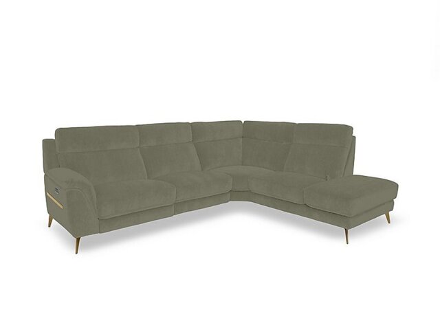 Eclipse Fabric Right Hand Facing Corner Power Recliner Sofa with Power Headrests and Chaise End Storage