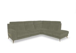 Eclipse Fabric Right Hand Facing Corner Power Recliner Sofa with Power Headrests and Chaise End Storage