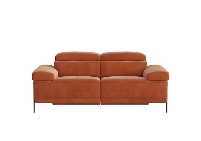 Nicoletti - Theron 2 Seater Fabric Recliner Sofa with Titanium Feet - Selma Mattone