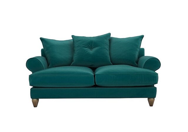 The Lounge Co. - Bronwyn 2.5 Seater Fabric Scatter Back Fibre Fill Sofa With Vintage Oak Feet - Dragoneye