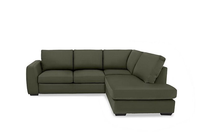 Dinky Leather Right Hand Facing Corner Chaise End Sofa - Oslo Pine