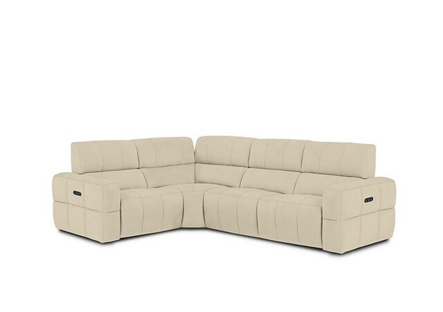 Cube Fabric Power Recliner Left Hand Facing Corner Sofa with Power Headrests