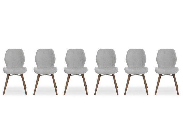 Stockholm Set of 6 Upholstered Dining Chairs - Dark Oak