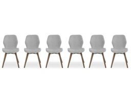 Stockholm Set of 6 Upholstered Dining Chairs - Dark Oak