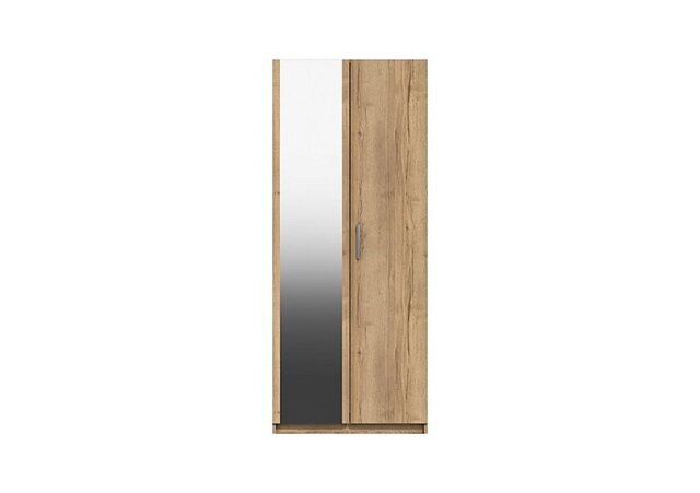London Bedrooms - Waterloo 2 Door Wardrobe with Mirror - Natural Rustic Oak