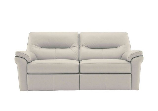 G Plan - Seattle 3 Seater Leather Power Recliner Sofa with Power Lumbar - Oxford Light Grey