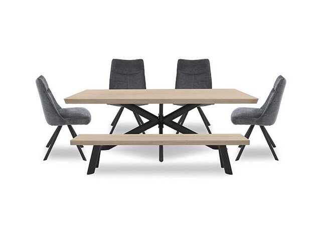 Bodahl - Athena Soft Edge Dining Table, Bench and 4 Swivel Chairs - 240-cm