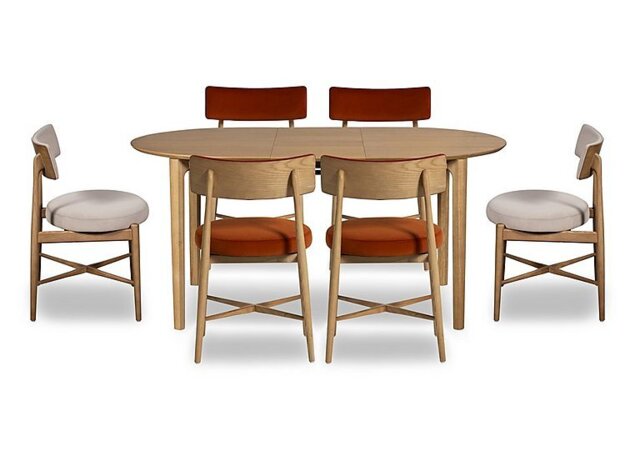G Plan - Winchester Oval Extending Dining Table with 6 Chairs