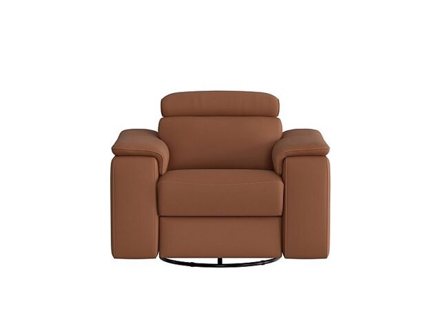 Nicoletti - Davide Leather Swivel Rocker Power Recliner Chair - Cognac