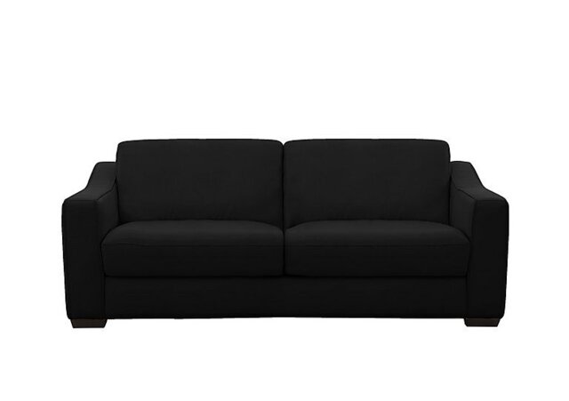 World of Leather - Optimus Space Saving Leather Sofa Bed with Memory Foam Mattress - Classic Black - Sofas and Armchairs