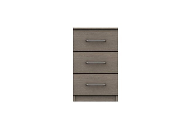 London Bedroomsfriars 3 Drawer Bedside Cabinet - Beige Grey Oak - Bedroom Furniture - In Time for Christmas