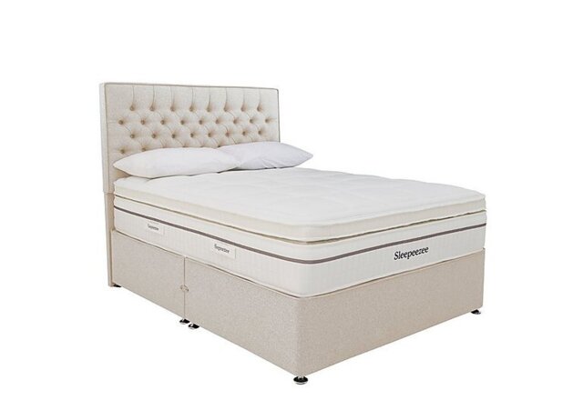 Sleepeezee - Harmony 3500 Soft Divan Set with Continental Drawers - Double - Tweed Cream