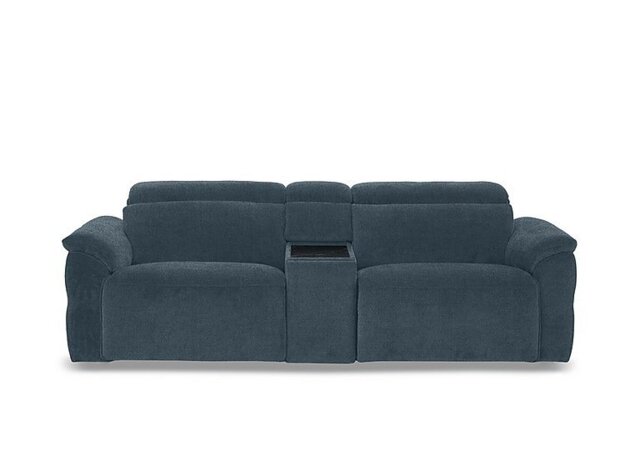 Dolomite 3 Seater Fabric Power Recliner Sofa with Power Headrests and Console - Hudson Ocean