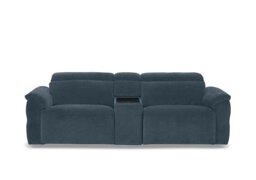 Dolomite 3 Seater Fabric Power Recliner Sofa with Power Headrests and Console - Hudson Ocean