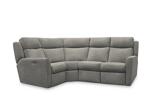 G Plan - Wren Small Fabric Power Recliner Left Hand Facing Corner Sofa with Power Headrests and Power Lumbar - Mirage Slate