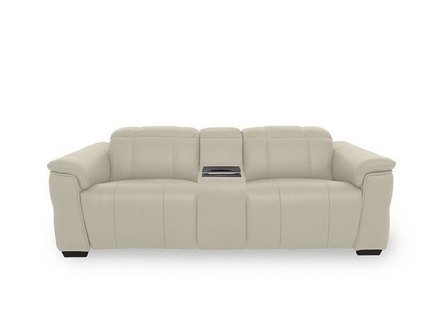 Inca NC Leather 3 Seater Power Recliner Sofa with Power Headrests and Fridge Console - Bone China