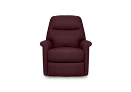 World of Leather - Compact Collection Lille NC Leather Rocker Swivel Chair with Power Recliner - NC Deep Red