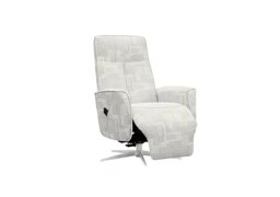 G Plan - Maribo Fabric Lift and Rise Power Recliner Chair with Power Headrest and Chrome Base - Lydia Blush