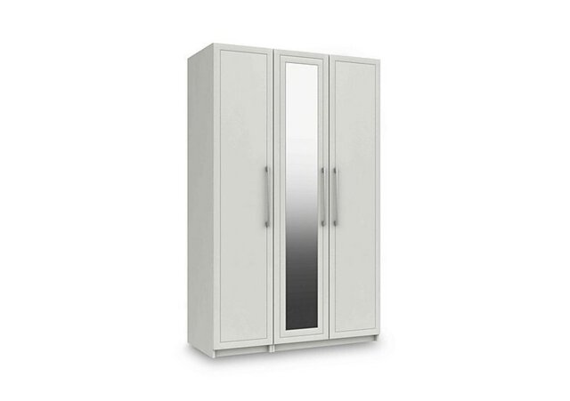 London Bedrooms - Bexley 3 Door Wardrobe with Mirror Door and Interior Lighting - White