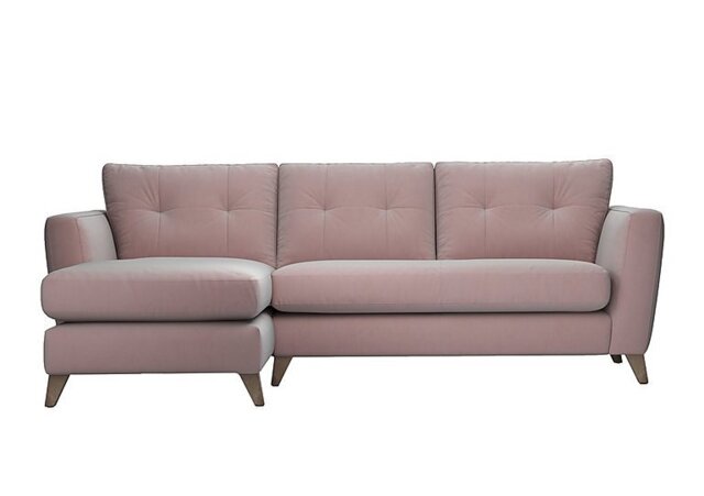 The Lounge Co. - Hermione Fabric Left Hand Facing Corner Sofa with Chaise End - Cotton Candy